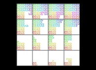 The construction of the bidimensional Hilbert Curve -iteration 4- 