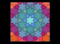 A periodical tiling of the plane using 2 von Koch-like snowflakes -iteration 5- A periodical tiling of the plane using 2 von Koch-like snowflakes -iteration 5-