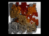 Une éponge de Menger généralisée -itération 7- visualisant les 211.210.335 premiers chiffres -base 2- de 'pi' 