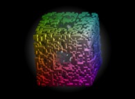 An half-random extended Menger Sponge -iteration 3- 