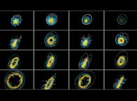 Les épicycles de Ptolémée revisités : c'est le fait d'observer les planètes en orbite autour du Soleil depuis la Terre qui elle-même est entrainée dans ce mouvement qui a donné naissance aux épicycles. Il s'agit donc d'un problème de mouvement relatif. Ces images montrent comment serait vu le système solaire depuis seize planètes virtuelles de trajectoires très différentes et en particulier situées hors du plan de l'écliptique 